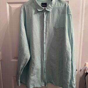 Tommy Bahama Light Mint Green Linen Button-Down Shirt